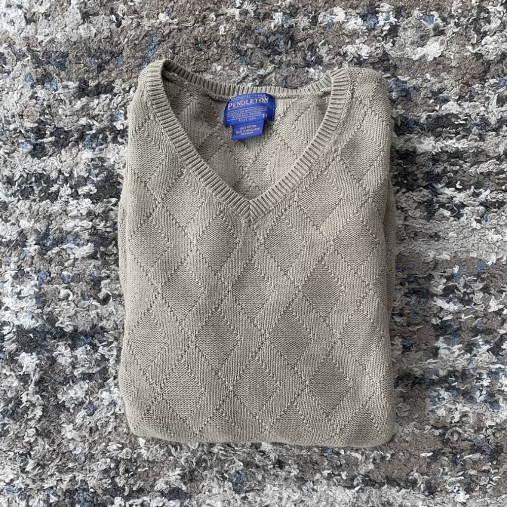 Pendleton Mens Large Tan Long Sleeve Pullover